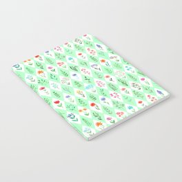 Watercolor Wildflowers on Magic Mint background Notebook