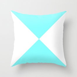 Four Triangles (White & Aqua Pattern) Throw Pillow