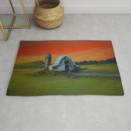 Sunrise Farm Rug | Painting, Nature, Landscape 