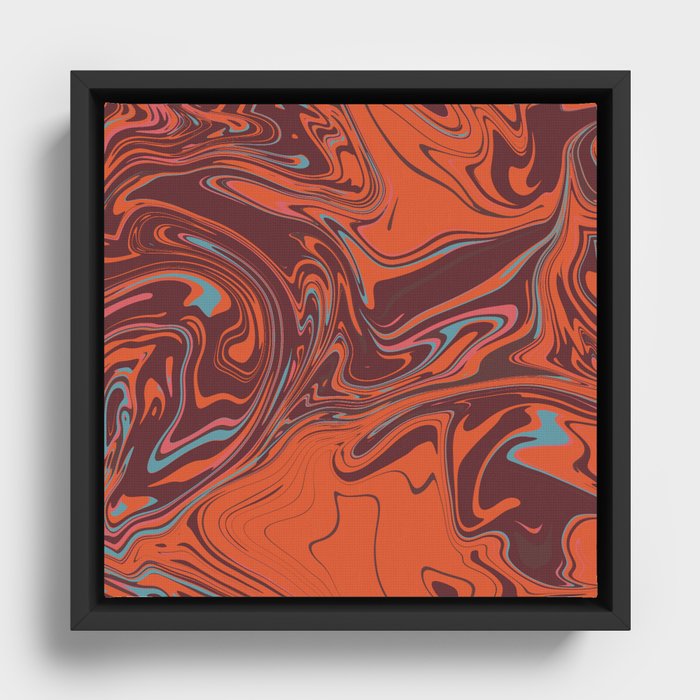 Marble retro liquid river flow Framed Canvas