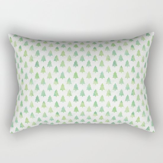 Simple Pine Tree Forest Pattern Rectangular Pillow