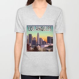 Downtown Los Angeles V Neck T Shirt