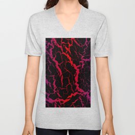 Cracked Space Lava - Purple/Red V Neck T Shirt