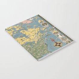  pictorial map of North America-Vintage Illustrated Map Notebook