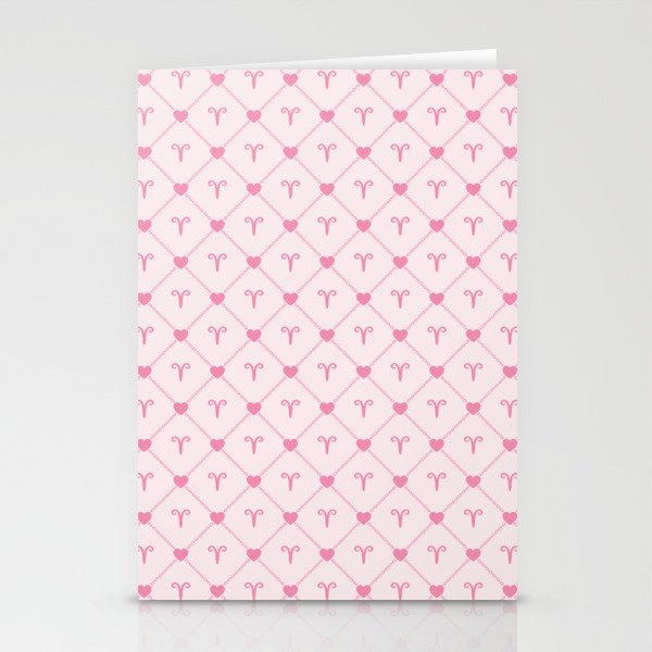 Pink Aries love chains symbol pattern. Digital Illustration Background Stationery Cards