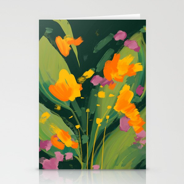 Abstract Floral Evening Stationery Cards