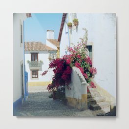 Portugal, Obidos (RR 185) Analog 6x6 odak Ektar 100 Metal Print | Color, Obidos, Analog, Town, Flowers, Portugal, Film, Red, Photo, Blue 