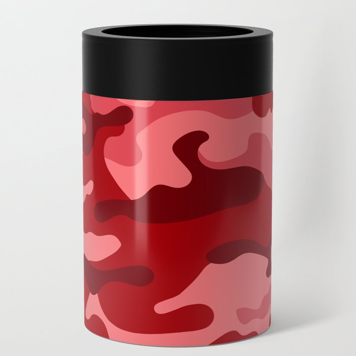 RedWavy Grunge Pattern Can Cooler