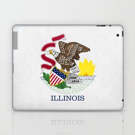 Illinois State Flag American Flags Midwest Illinoisan Banner Emblem Laptop Skin