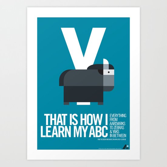 Animal Alphabet Y Art Print