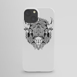 BISON head. psychedelic / zentangle style iPhone Case