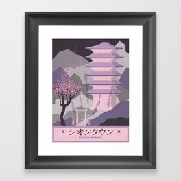 Lavender Town Vintage Poké Poster Framed Art Print
