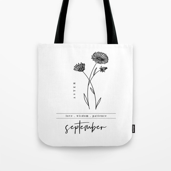 September Birth Flower | Aster Tote Bag