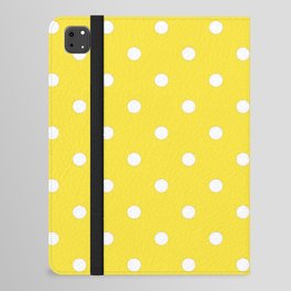 Lemon Yellow & White Polka Dots iPad Folio Case