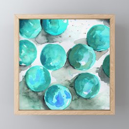 Playful Balls - Turquoise blue Framed Mini Art Print