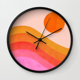 Abstraction_SUNSET_OCEAN_COLOR_POP_ART_Minimalism_009D Wall Clock