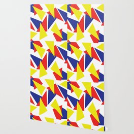 Colorful Primary Color Triangle Pattern Wallpaper