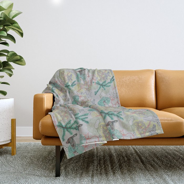 In the woods Throw Blanket