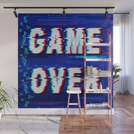 Game Over Glitch Text Distorted Wall Mural