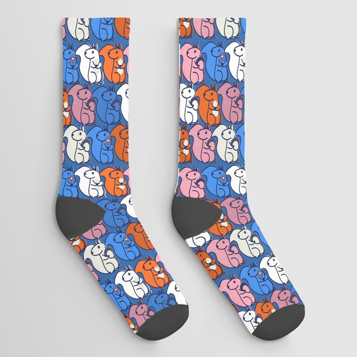 retro squirrels- pattern Socks