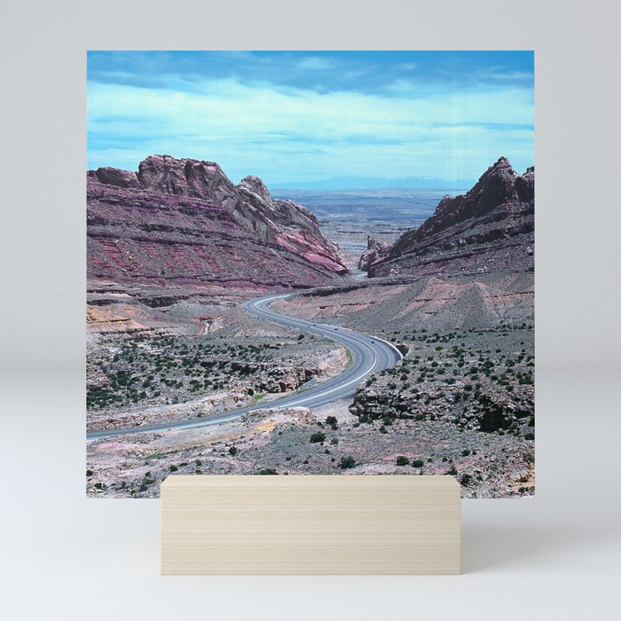 Winding Road Through Majestic Mountains On Earthquake Fault Mini Art Print