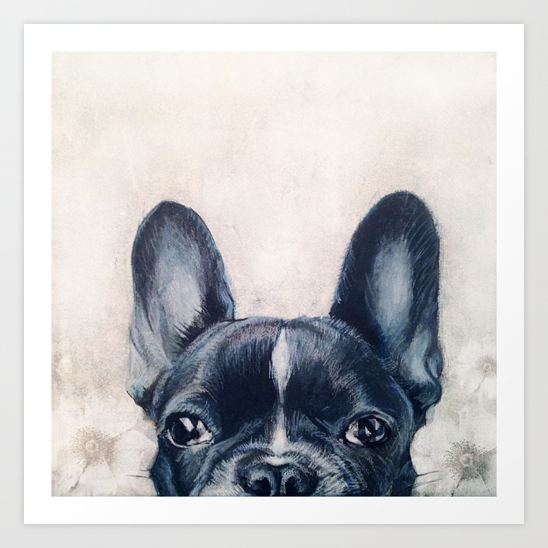 Hand Painting French Bulldog Dog Illustration Original Painting