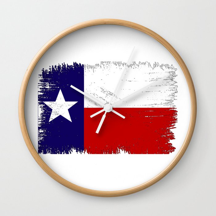 Texas State Flag - Distressed Wall Clock