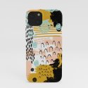 Ames - Abstract painting in free style with modern colors navy gold blush white mint iPhone Case