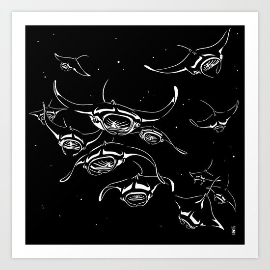 Manta Rays landing Art Print