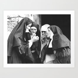 Nuns Smoking High Resolution Version Art Print
