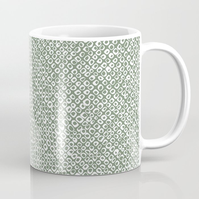 Groovy Kanoko - Traditional Japanese Shibori Pattern with a Retro Twist (Green) Coffee Mug