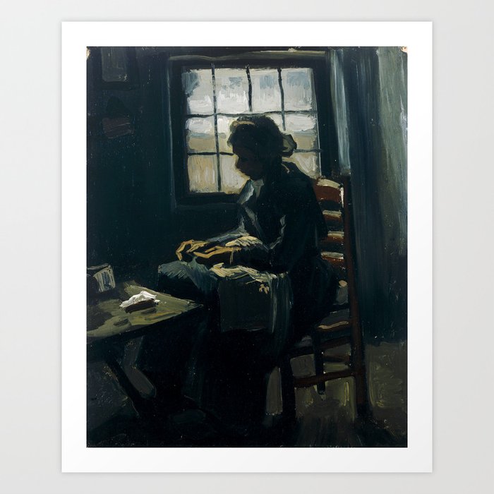 Woman sewing Vincent van Gogh, 1885 Art Print