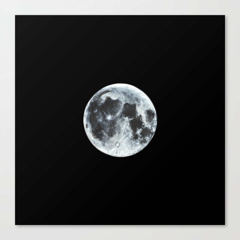 Full Moon Painting Canvas Print By Alizeykhan Society6