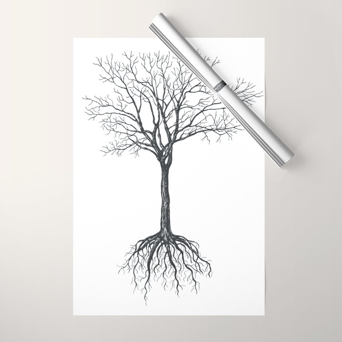 Tree Without Leaves Wrapping Paper By Katerinamitkova