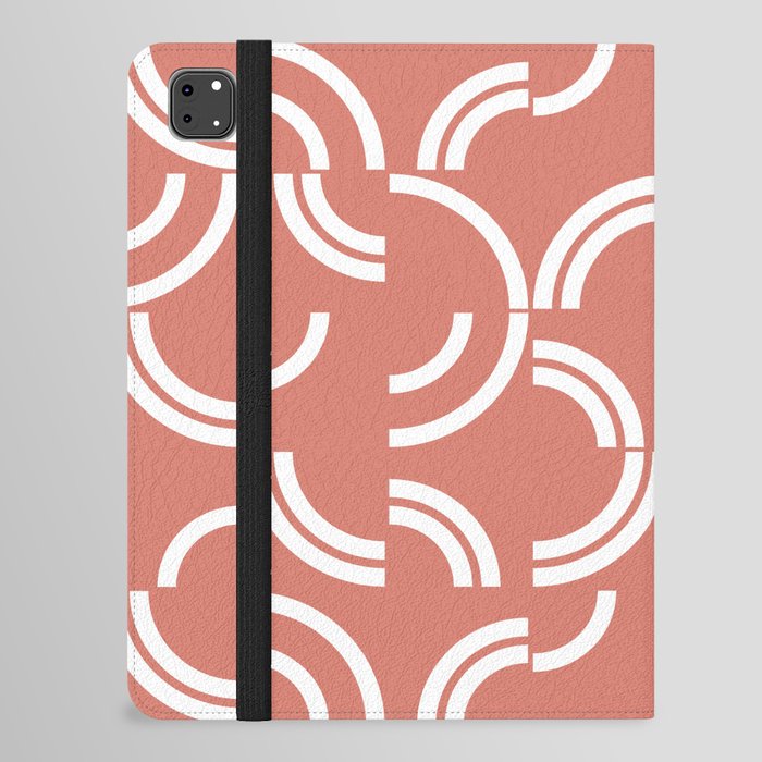 White curves on pink background iPad Folio Case