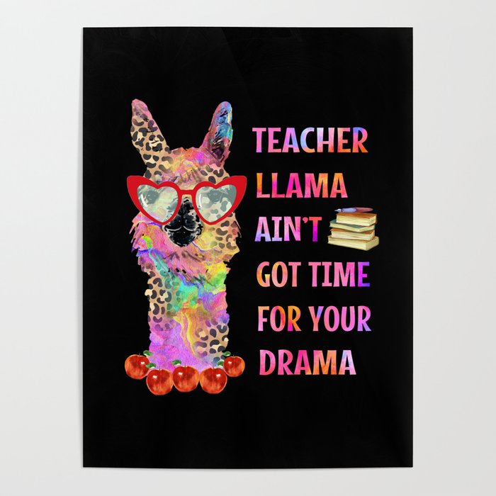 Funny teacher llama graphic design gifts Poster
