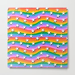 Colorful rainbow star seamless pattern illustration Metal Print