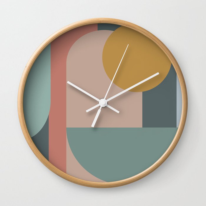 Zen Shape and Color Study 58 Wall Clock