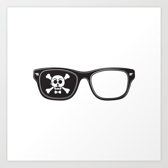 Hipster Pirate Art Print