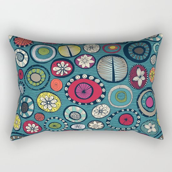 Honolulu hoops chevron blue Rectangular Pillow