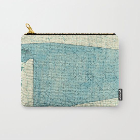 Alabama State Map Blue Vintage Carry-All Pouch