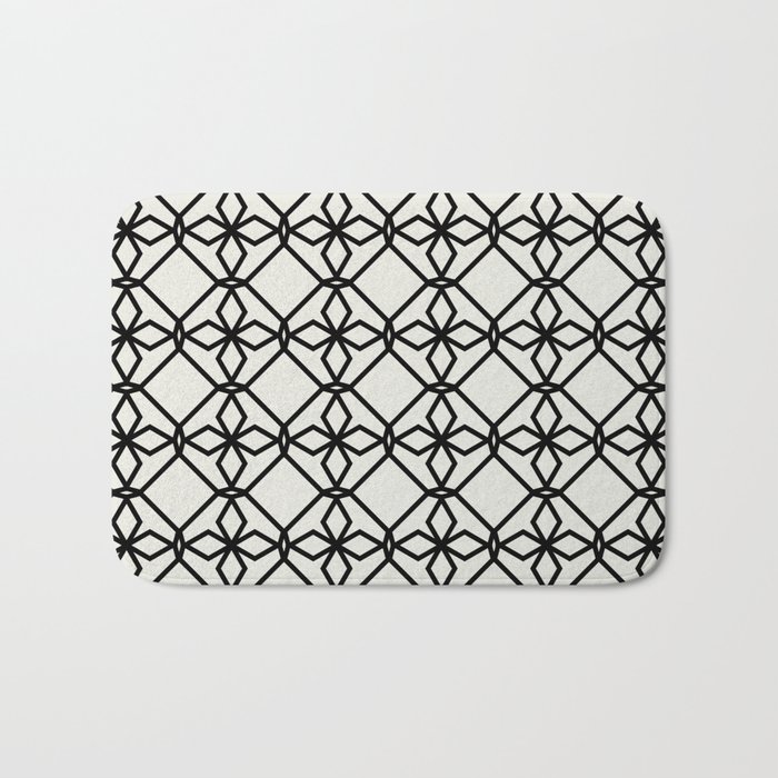 Black and Chiffon Tessellation Line Pattern 34 Pairs DE 2022 Trending Color Almond Milk DEHW01 Bath Mat