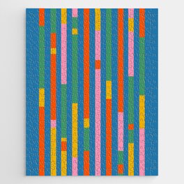 Modular Stripes Colorful Modern Minimalist Pop Abstract Jigsaw Puzzle