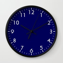 Nautical Navy Blue Solid Color Block Spring Summer Wall Clock