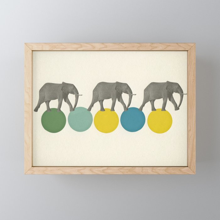 Travelling Elephants Framed Mini Art Print
