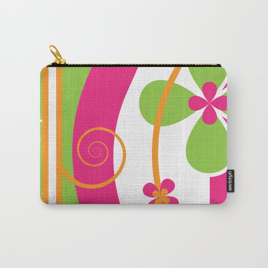 Colorful Spring Floral Graphic Art II Carry-All Pouch