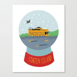 Staten Island Ferry, Snow globe, souvenir, new york city, nyc Canvas Print