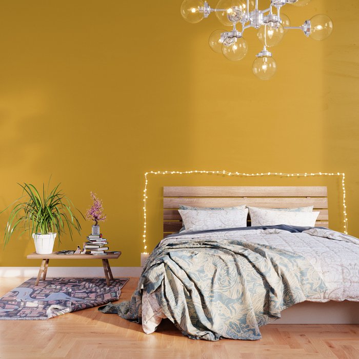 Bright Golden Yellow Pairs Coloro Mellow Yellow 034-70-33 / Accent Shade / Hue / All One Colour Wallpaper