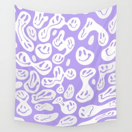 Pastel Purple Dripping Smiley Wall Tapestry