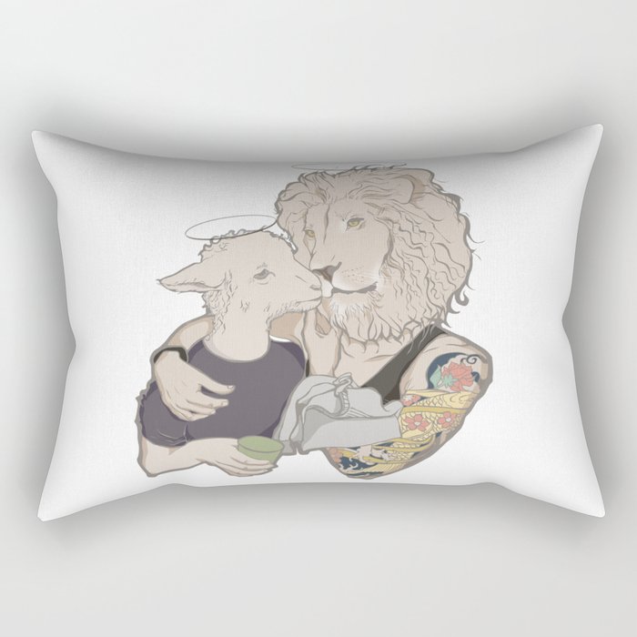 Lion vs. Lamb Rectangular Pillow